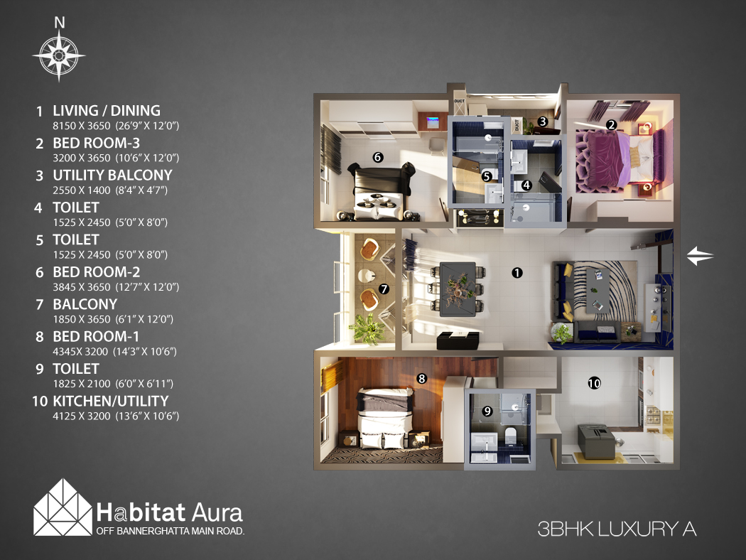 1@3 BHK LUXURY- A   